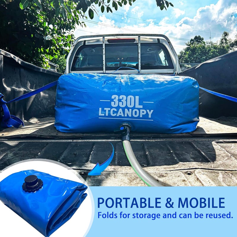 LTCANOPY 110L/30gal Water Storage Bladder Containers, Large Capacity Foldable Portable Water Tank,Drought Resistance Fire Protection Agricultural Irrigation Outdoor Emergency Water. - Image 4